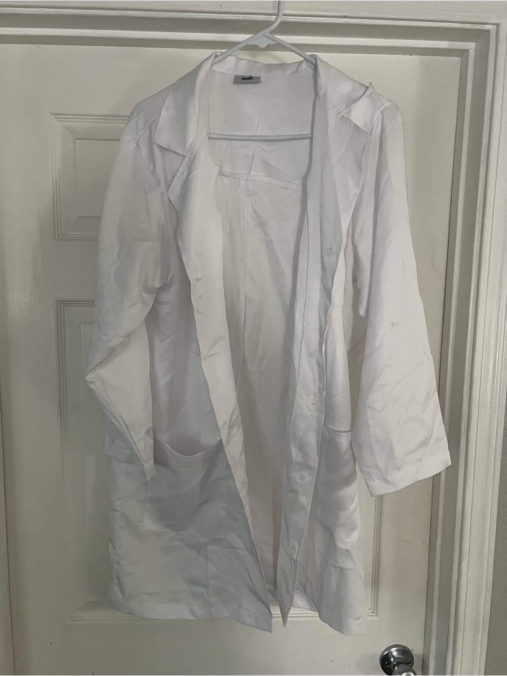 Women’s White Open-Front Lightweight LAB Coat